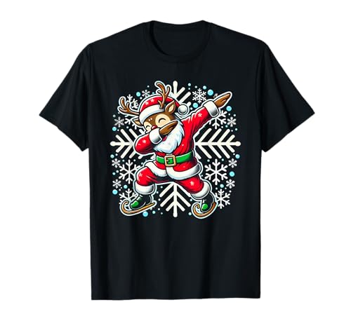Dabbing Rentier Weihnachtsmann Weihnachten Jungen Kinder T-Shirt von Dabbing Weihnachtsmann Weihnachten Jungen Kinder