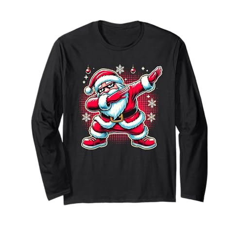 Dabbing Weihnachtsmann Lustige Weihnachten Jungen Kinder Langarmshirt von Dabbing Weihnachtsmann Weihnachten Jungen Kinder