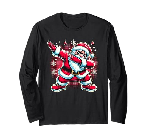 Dabbing Weihnachtsmann Lustige Weihnachten für Jungen Kinder Langarmshirt von Dabbing Weihnachtsmann Weihnachten Jungen Kinder