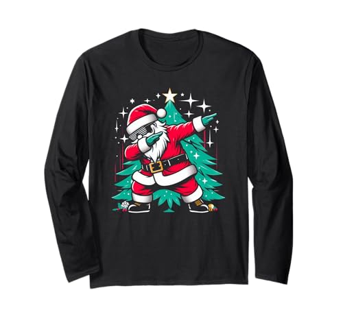 Dabbing Weihnachtsmann Lustige Weihnachten für Jungen Kinder Langarmshirt von Dabbing Weihnachtsmann Weihnachten Jungen Kinder