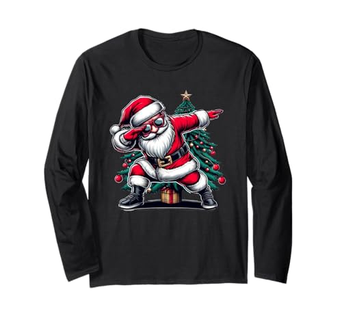 Dabbing Weihnachtsmann Lustige Weihnachten für Jungen Kinder Langarmshirt von Dabbing Weihnachtsmann Weihnachten Jungen Kinder