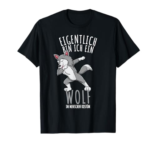 Dabbing Wolf Kostüm Kinder Jungen Waldtier T-Shirt von Dabbing Wolf Kostüm Kinder Jungen Waldtier