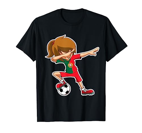 Dabbing Fußball Mädchen Portugal Trikot, Portugiesisch Dab T-Shirt von Dabbing World Soccer Team FC