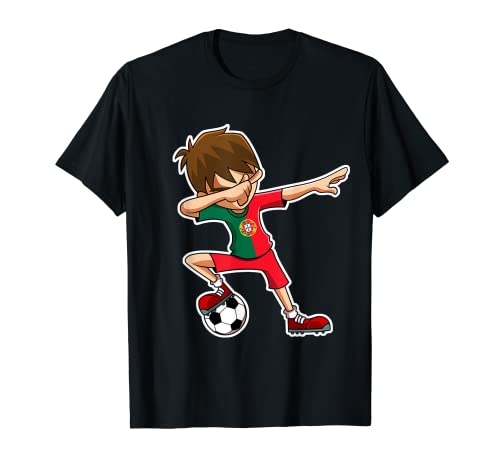Dabbing Soccer Boy Portugal Trikot, Portugiesisch Kinder T-Shirt von Dabbing World Soccer Team FC