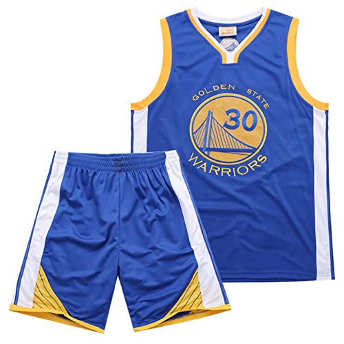 DaceStar Basketball-Outfit für Kinder, 2-teiliges Set für Kinder, Basketballtrikot für Kinder, Basketballtrikot für Kinder, Weste und Shorts für Kinder, blau, 6-8 Jahre von DaceStar