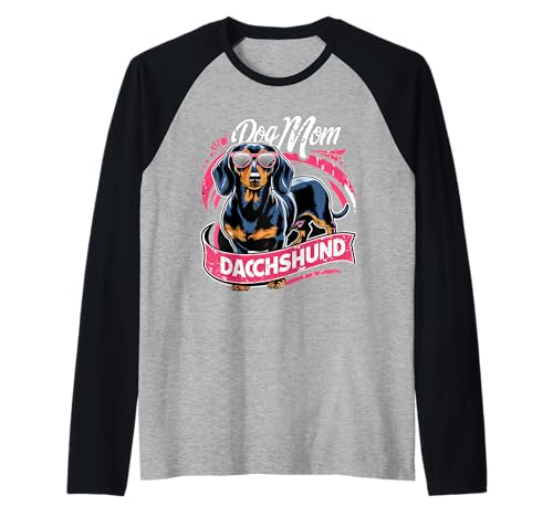 Dog Mom Dackel Dackelhund Damen Dachshund Teckel Raglan von Dachshund Dackel Ajeli