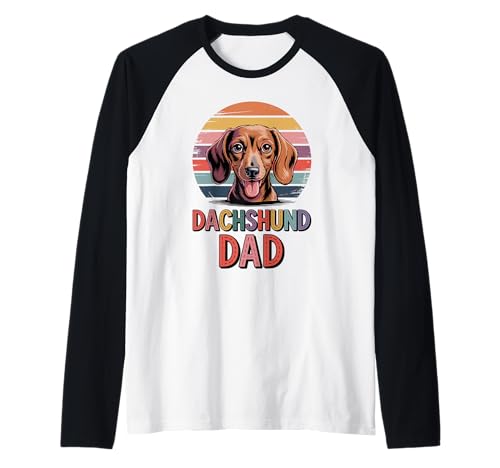 Herren Retro Dachshund Dad Dachshunds Doxie Raglan Herren Retro Dachshund Dad Dachshunds Doxie Raglan von Dachshund Dog Lover Gifts