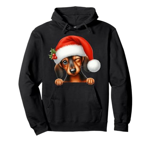 Dackel Hund Weihnachten Weihnachtsmannmütze Hund Mama Papa Pullover Hoodie Dackel Hund Weihnachten Weihnachtsmannmütze Hund Mama Papa Pullover Hoodie von Dachshund Dog Tees NYC