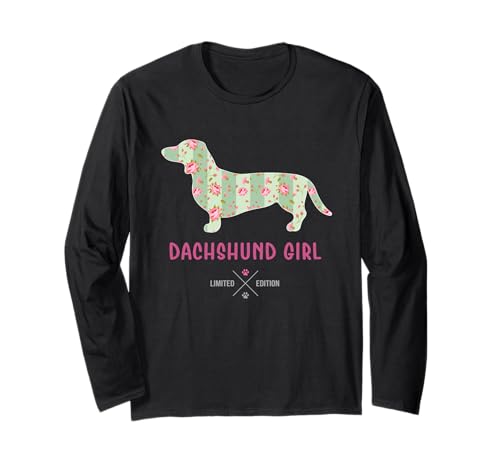 Dackel Mädchen Hundeliebhaber Frauen Mädchen Geschenke Vintage Dackel Langarmshirt von Dachshund Girl Limited Edition Dachshund Lover Tee