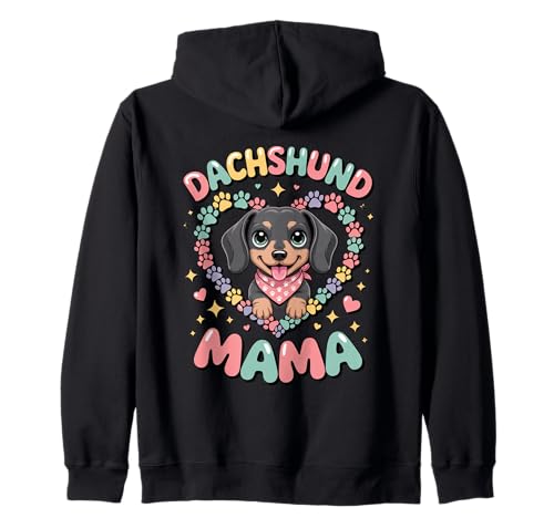 Dackel Mama Colorful Doxie Chiweenie Wiener Dog Mom Kapuzenjacke von Dachshund Lover Apparel For Women Girls