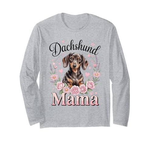Dackel Mama Colorful Doxie Chiweenie Wiener Dog Mom Langarmshirt von Dachshund Lover Apparel For Women Girls