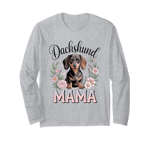 Dackel Mama Colorful Doxie Chiweenie Wiener Dog Mom Langarmshirt von Dachshund Lover Apparel For Women Girls