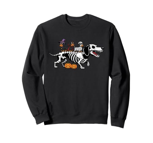 Dackel Skelett Mama Hexe Halloween Kinder Herren Damen Sweatshirt Dackel Skelett Mama Hexe Halloween Kinder Herren Damen Sweatshirt von Dachshund Lover Cute Halloween Outfits Boy Girl