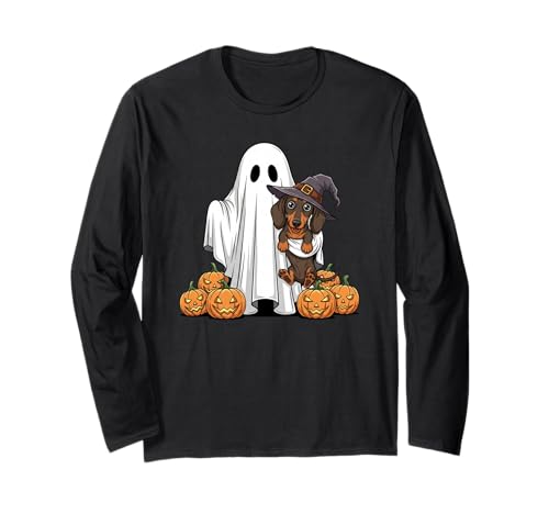Lustiger Geisterdackel Kürbis Halloween Kinder Herren Damen Langarmshirt Lustiger Geisterdackel Kürbis Halloween Kinder Herren Damen Langarmshirt von Dachshund Lover Cute Halloween Outfits Boy Girl