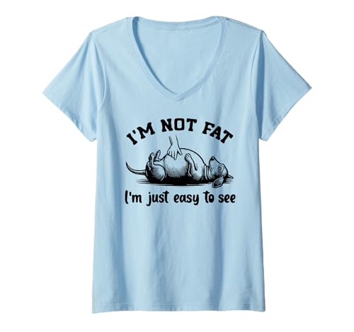 Damen Ich Bin Nicht fett. Ich Bin einfach leicht, lustige T-Shirt mit V-Ausschnitt Damen Ich Bin Nicht fett. Ich Bin einfach leicht, lustige T-Shirt mit V-Ausschnitt von Dachshund Mutter chaotisches Brötchen