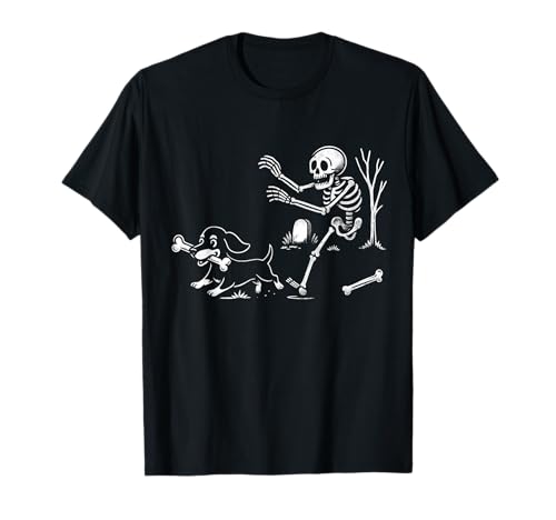 Dackel Skelett Weiner Hund für Männer Frauen Kinder Halloween T-Shirt Dackel Skelett Weiner Hund für Männer Frauen Kinder Halloween T-Shirt von Dachshund Weiner Dog Halloween Fun for All
