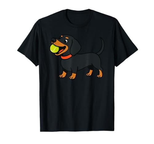 Dackel Doxie Dog Fetch Animal Lover Fetching Mom Dad Kids T-Shirt von DachshundAxis1