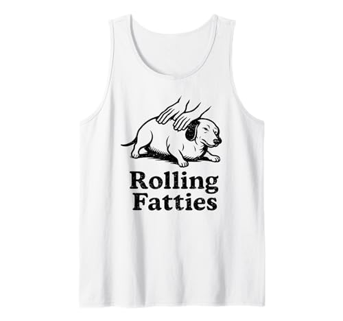 Lustiger Dackel Weiner Hund Rolling Fatties Mama Papa Kinder Tank Top von DachshundAxis1