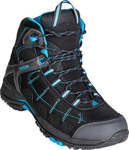 Dachstein Trekkingschuhe hoch in Schwarz mit blauen Details, Bequeme Wanderstiefel für Damen & Herren, Wasserabweisende Boots, Hightech-Wanderschuhe, gelenkschonend, Gr. 37-46 von Dachstein