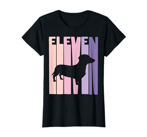 11. Geburtstag Mädchen Dackel Retro Dachshund Liebhaber T-Shirt von Dackel Fans Mädchen Geburtstage