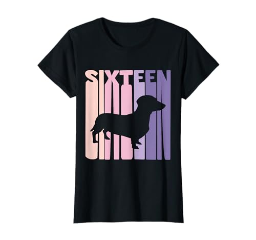16. Geburtstag Mädchen Dackel Retro Dachshund Liebhaber T-Shirt 16. Geburtstag Mädchen Dackel Retro Dachshund Liebhaber T-Shirt von Dackel Fans Mädchen Geburtstage