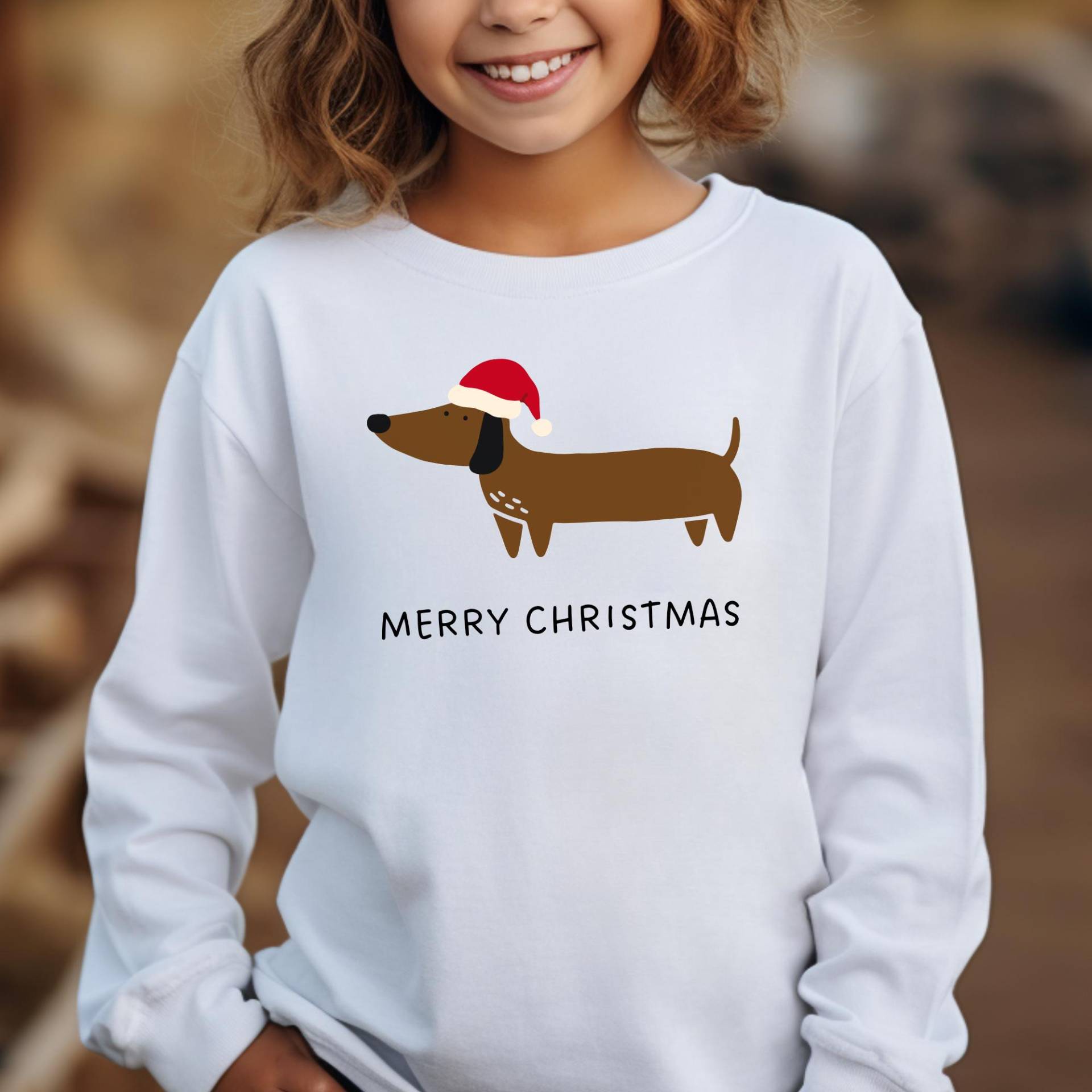 Kinder Weihnachtspullover Mit Niedlichem Dackel-Motiv, Dackel Sweatshirt, Weihnachtspulli , Weihnachtsgeschenk Für Dackel-Fans von DackelundCorgi