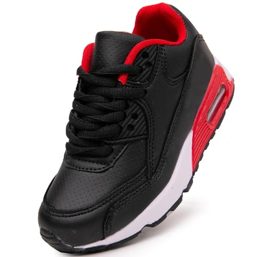 Daclay Kinder Schuhe Jungen Mädchen Turnschuhe Laufschuhe Sneaker für Unisex-Kin Outdoor Schwarz Rot 27 EU von Daclay