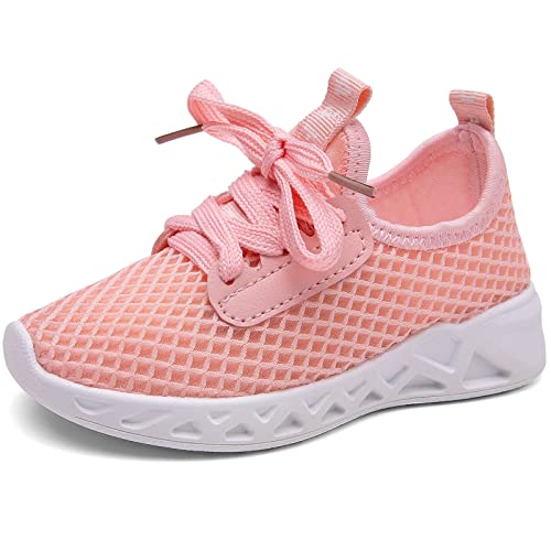 Daclay Turnschuhe Jungen Mädchen Hallenschuhe Junge Sportschuhe KinderKinderschuhe Outdoor Laufschuhe Sneaker Klettverschluss Pink 21EU von Daclay