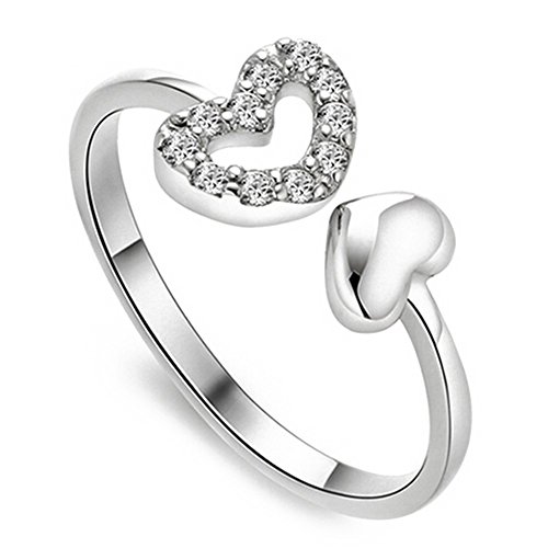 Daconovo Elegante herzfoermige Ring Kristall offene Ringe Hochzeit Schmuck fuer Frauen-es kann einstellbar sein Daconovo Elegante herzfoermige Ring Kristall offene Ringe Hochzeit Schmuck fuer Frauen-es kann einstellbar sein von Daconovo