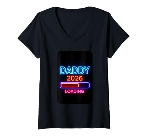 Damen Papa 2026 Neuer Vater T-Shirt mit V-Ausschnitt Damen Papa 2026 Neuer Vater T-Shirt mit V-Ausschnitt von Dad 2026 Loading Pregnancy Announcement