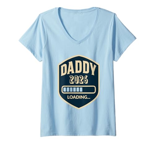 Damen Papa 2026 Neuer Vater T-Shirt mit V-Ausschnitt Damen Papa 2026 Neuer Vater T-Shirt mit V-Ausschnitt von Dad 2026 Pregnancy Announcement