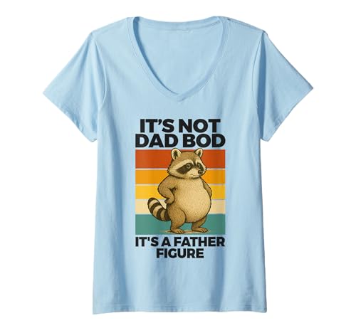 Damen Dad Bod Humor Waschbär Funny It's Not Dad Bod It's A Father T-Shirt mit V-Ausschnitt Damen Dad Bod Humor Waschbär Funny It's Not Dad Bod It's A Father T-Shirt mit V-Ausschnitt von Dad Bod Humor Raccoon Funny Father Figure By VM
