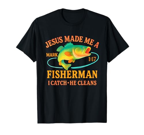 Herren Jesus Made Me A Fisherman Faith Fisherman T-Shirt Herren Jesus Made Me A Fisherman Faith Fisherman T-Shirt von Dad Brand