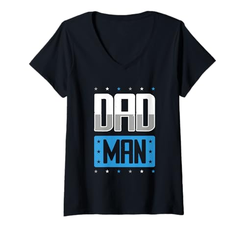 Damen Dad Man Lustiges Superheld Papa Geschenk Vatertag T-Shirt mit V-Ausschnitt Damen Dad Man Lustiges Superheld Papa Geschenk Vatertag T-Shirt mit V-Ausschnitt von Dad Hero Family Gift Humor Cool Father Day