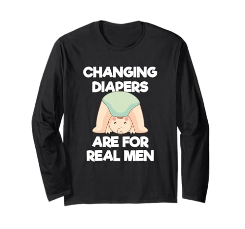 Wickelwindeln sind für echte Männer, lustiger Vater SAHD Väter Langarmshirt Wickelwindeln sind für echte Männer, lustiger Vater SAHD Väter Langarmshirt von Dad Humor Parenting Fathers Family Life