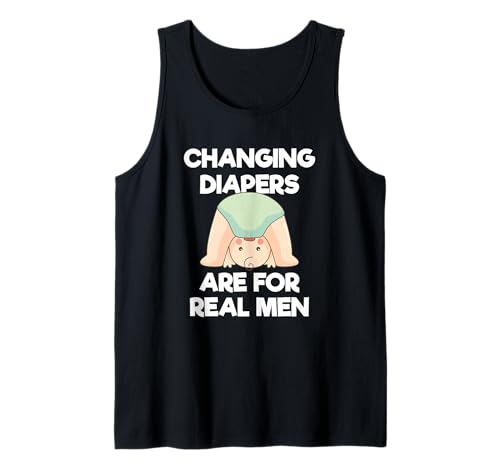 Wickelwindeln sind für echte Männer, lustiger Vater SAHD Väter Tank Top von Dad Humor Parenting Fathers Family Life