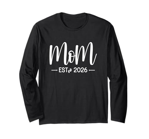 Mama Est 2026 Neue Mütter und Väter passen zur werdenden Mutter 2026 Langarmshirt Mama Est 2026 Neue Mütter und Väter passen zur werdenden Mutter 2026 Langarmshirt von Dad Mom 2026 Matching Couple Gifts Mom and Dad