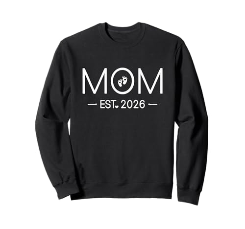 Mama Est 2026 Neue Mutter passt zur werdenden Schwangeren 2026 Sweatshirt von Dad Mom 2026 Matching Couple Gifts Mom and Dad