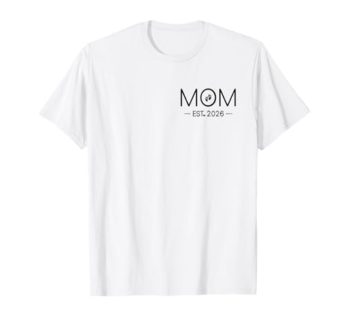 Mama Est 2026 Neue Mutter Schwangerschaft Muttertag Mutter to Be 2026 T-Shirt von Dad Mom 2026 Pocket Matching Couple Gifts Mom Dad