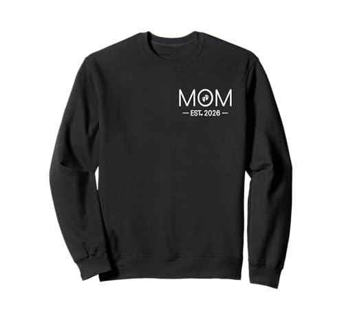 Mama Est 2026 Neue Mutter Schwangerschaft werdende Mutter 2026 Muttertag Sweatshirt von Dad Mom 2026 Pocket Matching Couple Gifts Mom Dad