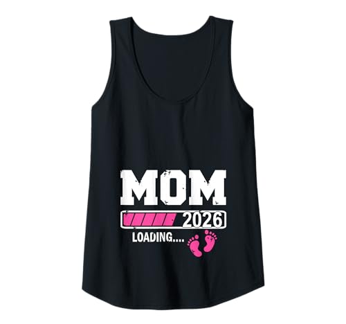 Damen Mama 2026 Schwangerschaft Ankündigung Tank Top von Dad Mom Geburt Baby 2026