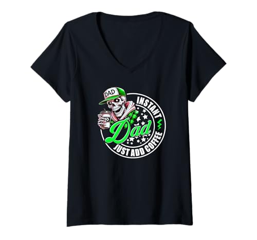 Damen Coffee Father Lustiges Design Instant Dad Just Add Coffee T-Shirt mit V-Ausschnitt Damen Coffee Father Lustiges Design Instant Dad Just Add Coffee T-Shirt mit V-Ausschnitt von Dad's Coffee Design Available in Several Colors