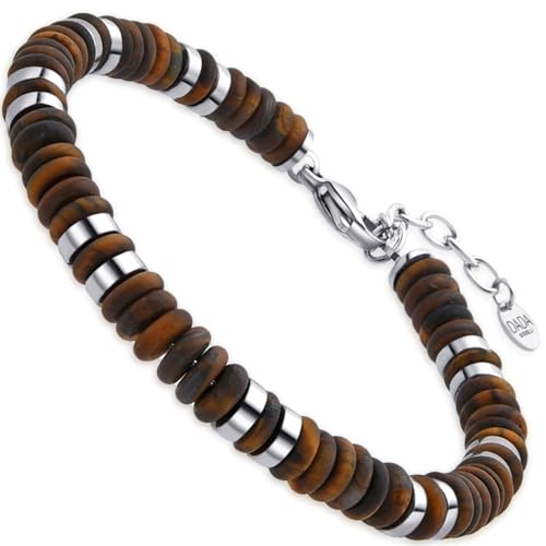 Dada Gioielli - Herren-Armband mit natürliche Edelsteine, wähle den der Edelstein, der dich am besten verkörpert - tolle Geschenkidee zum Geburtstag für ihn, Edelstahl und Hämatit, Dada Gioielli - Herren-Armband mit natürliche Edelsteine, wähle den der Edelstein, der dich am besten verkörpert - tolle Geschenkidee zum Geburtstag für ihn, Edelstahl und Hämatit, von Dada Gioielli