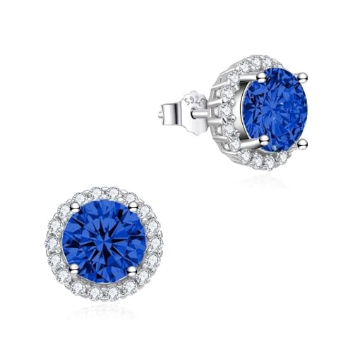 Dada Gioielli - Damenohrringe aus 925 Sterling Silber, großer Ohrring mit Riviera Zirkonen, Farbe Kristall | Aquamarin | Saphir | Rubin | Smaragd, von Dada Gioielli