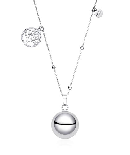 Dada Gioielli - Engelsrufer-Halskette mit Lebensbaum, Schwangerschaft 2025, Geschenk für werdende Mütter, hypoallergene Edelstahlkette 80+10 cm von Dada Gioielli