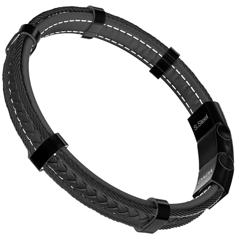 Dada Gioiell - Herrenarmband aus Leder und satiniertem Edelstahl, sportliches "Autoreifen und Motoren Design", Geschenkidee für Ihn, Magnetverschluss - grössenverstellbar 20-21cm, Schwarz Dada Gioiell - Herrenarmband aus Leder und satiniertem Edelstahl, sportliches "Autoreifen und Motoren Design", Geschenkidee für Ihn, Magnetverschluss - grössenverstellbar 20-21cm, Schwarz von Dada Gioielli