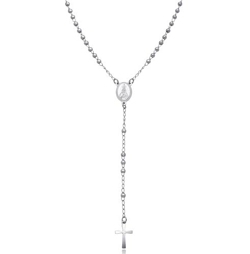 Dada Gioielli – Rosenkranzkette für Damen und Herren mit Kugeln aus silberfarbenem und schwarzem Edelstahl Dada Gioielli – Rosenkranzkette für Damen und Herren mit Kugeln aus silberfarbenem und schwarzem Edelstahl von Dada Gioielli