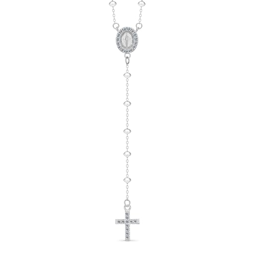 Dada Gioielli - Rosenkranz-Halskette für Damen und Herren mit Kreuz und wundertätiger Medaille - Christliches Schmuckstück mit hypoallergener Edelstahlkette, von Dada Gioielli