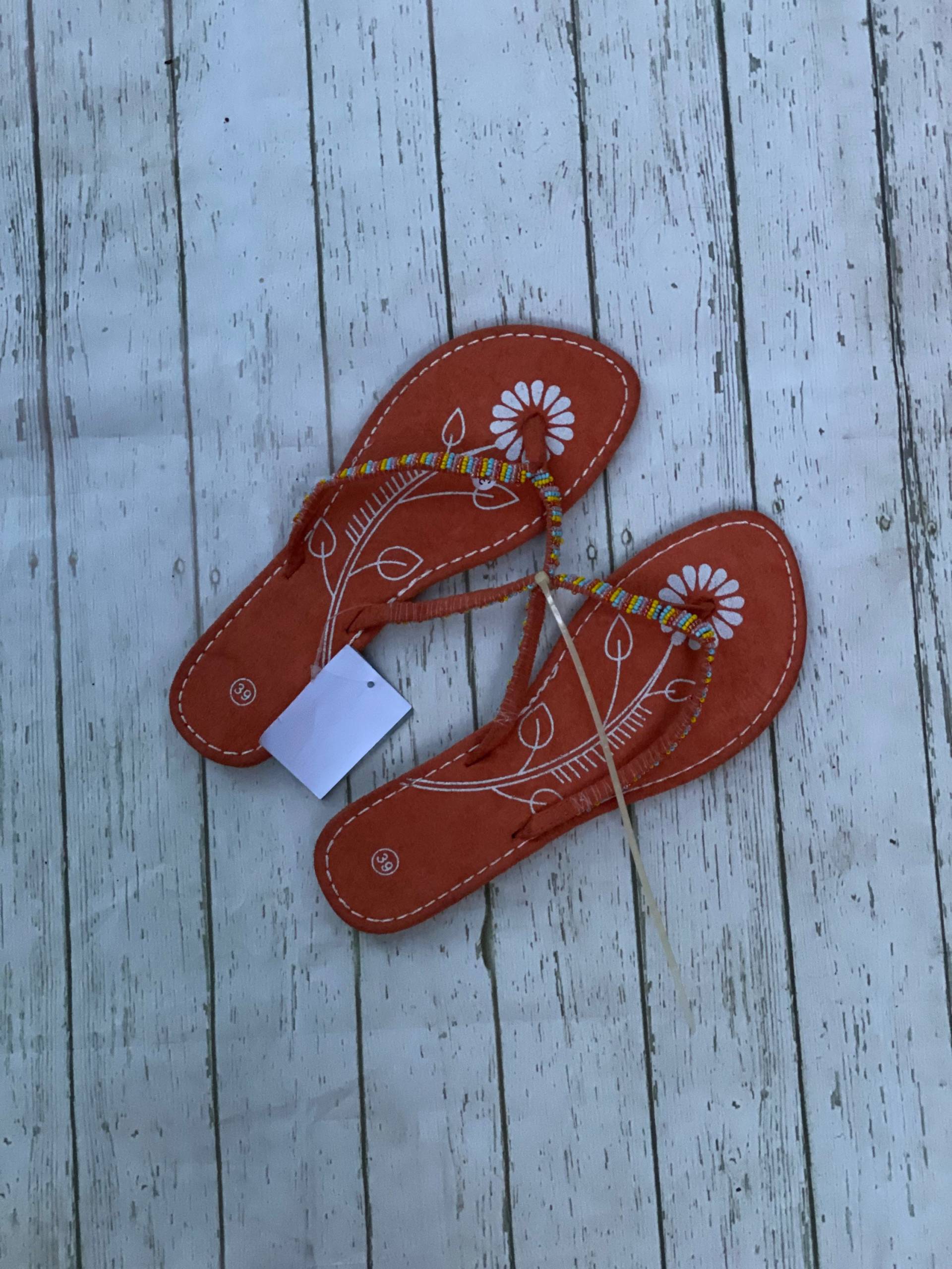 Echtes Wildleder Schuhe Blumen Flip Flops Größe 39 von DadaVintageCom