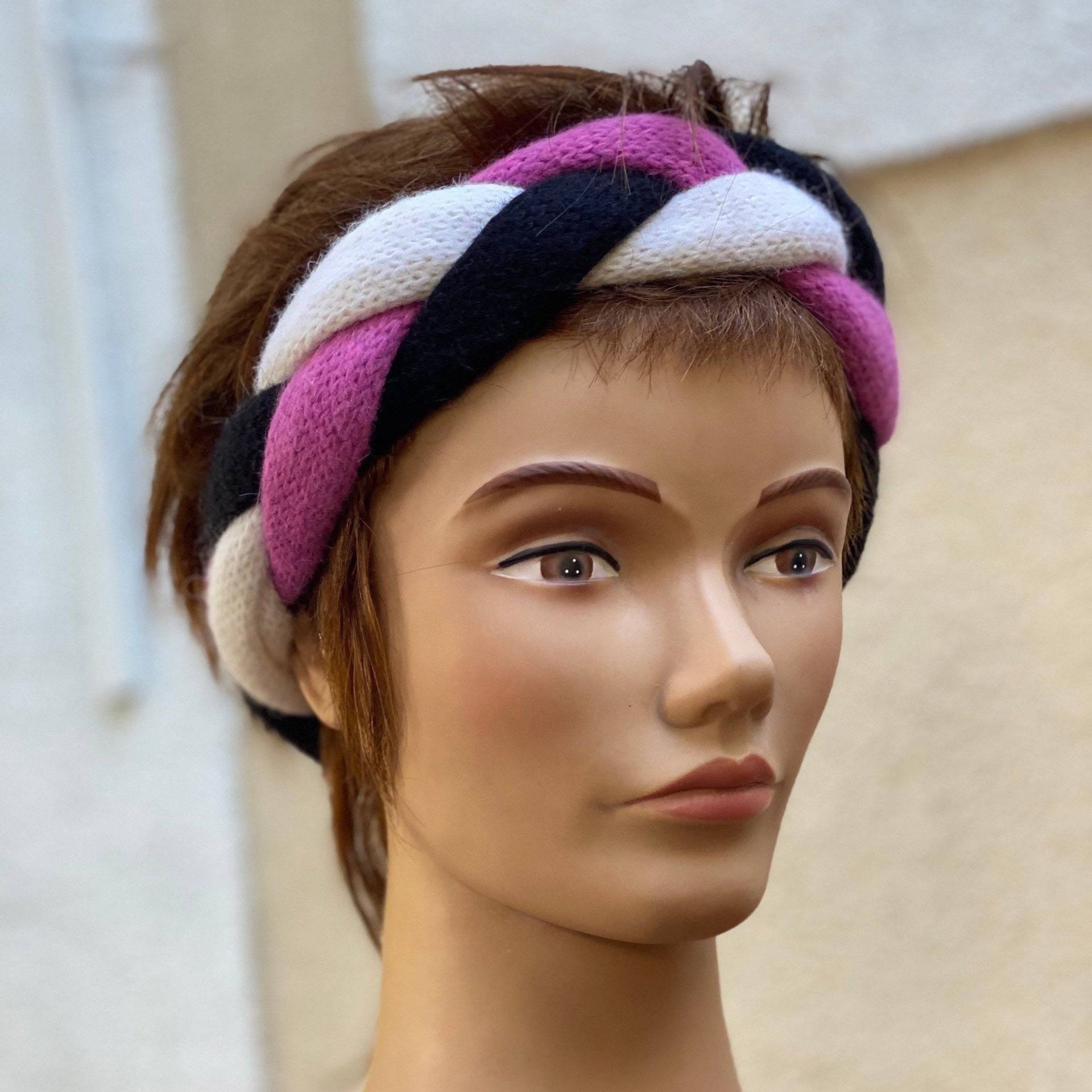 Vintage Wolle Winter Rosa Haarband, Made in Italy von DadaVintageCom